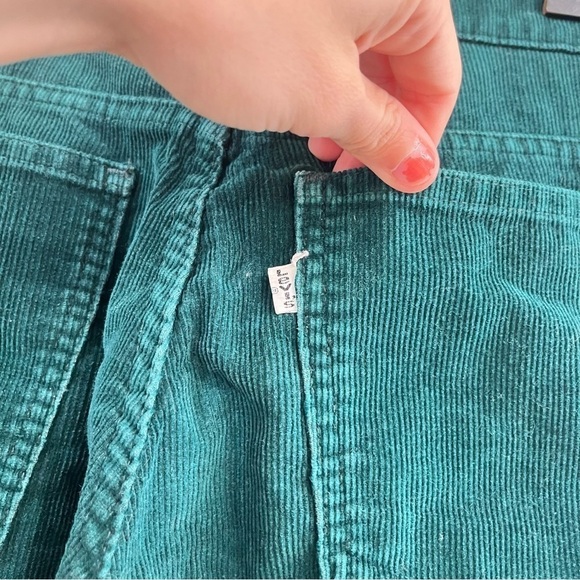 Levi’s Vintage 60s 70s White Tab Green Corduroy Flare Bell Bottom Jeans 28x31 - Picture 10 of 16